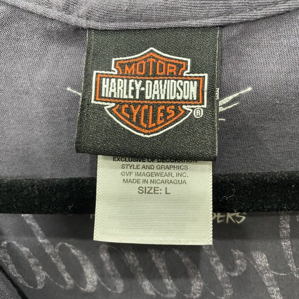 Harley Davidson Orlando Women's T-Shirt Size L Short Sleeve V-Neck Rhinestone - Picture 6 of 9